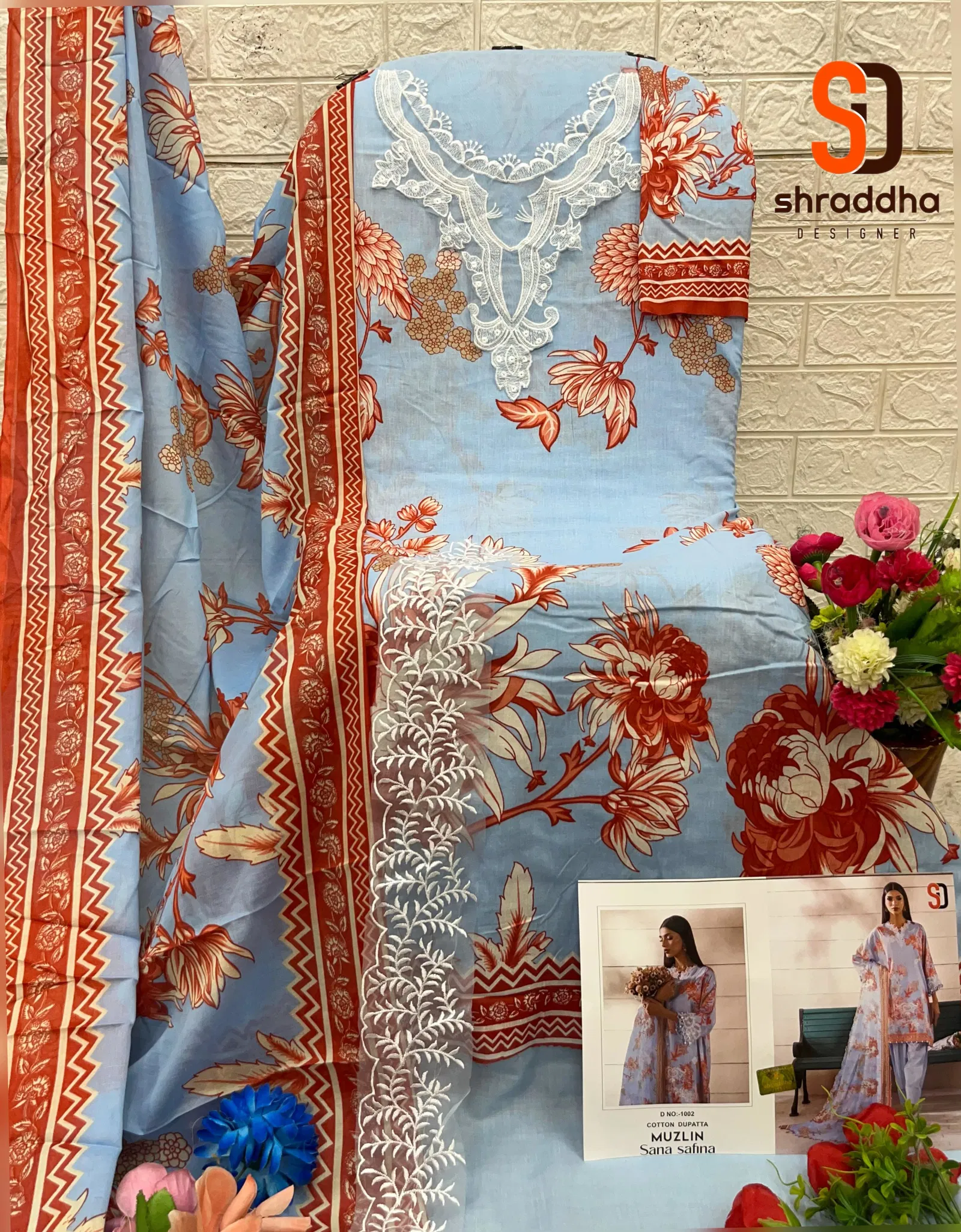 Muzlin Sana Safinaz By Sharaddha Lawn Cotton Pakistani Dress Material Orders In India